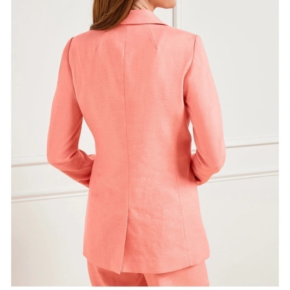 TALBOTS Sharkskin Linen Blend Blazer - Picture 11 of 11
